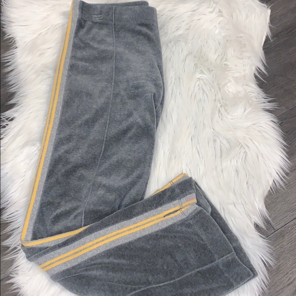 Vince Velour Wide Leg Side Stripe Track Pant Medium Grey Size Small - Picture 2 of 10